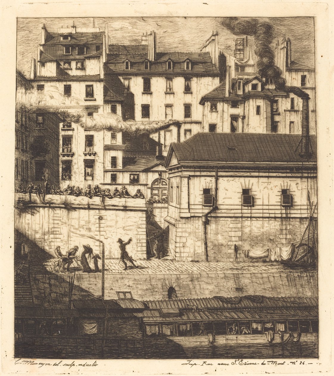 La morgue, Paris (Bårhuset) av Charles Meryon