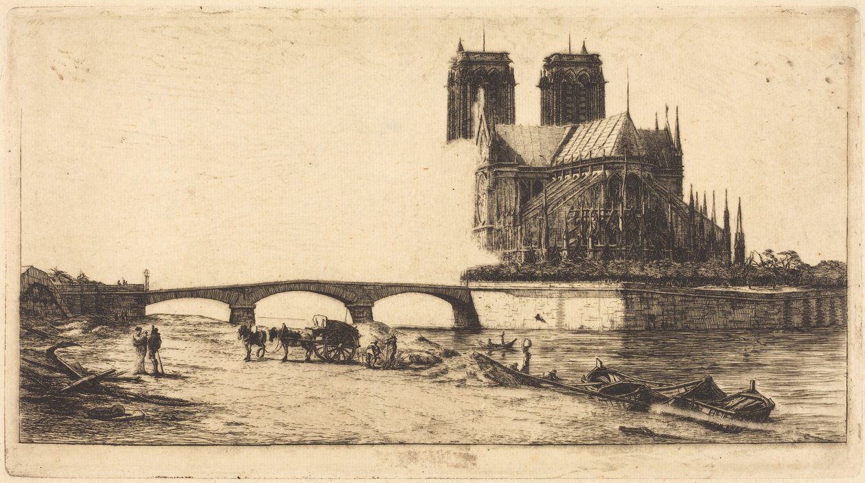 Apsisen i Notre-Dame i Paris (Apsisen i katedralen Notre-Dame, Paris) av Charles Meryon