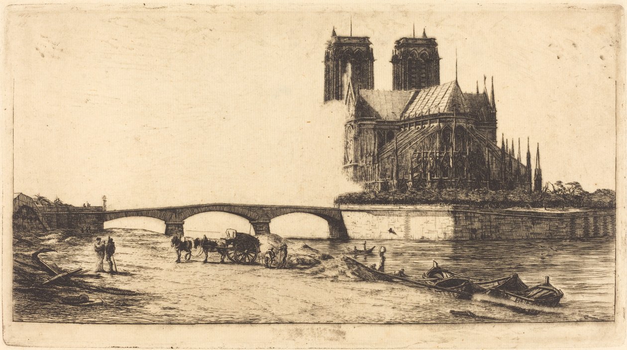 Absiden av Notre-Dame de Paris (Apsis i katedralen Notre-Dame, Paris) av Charles Meryon