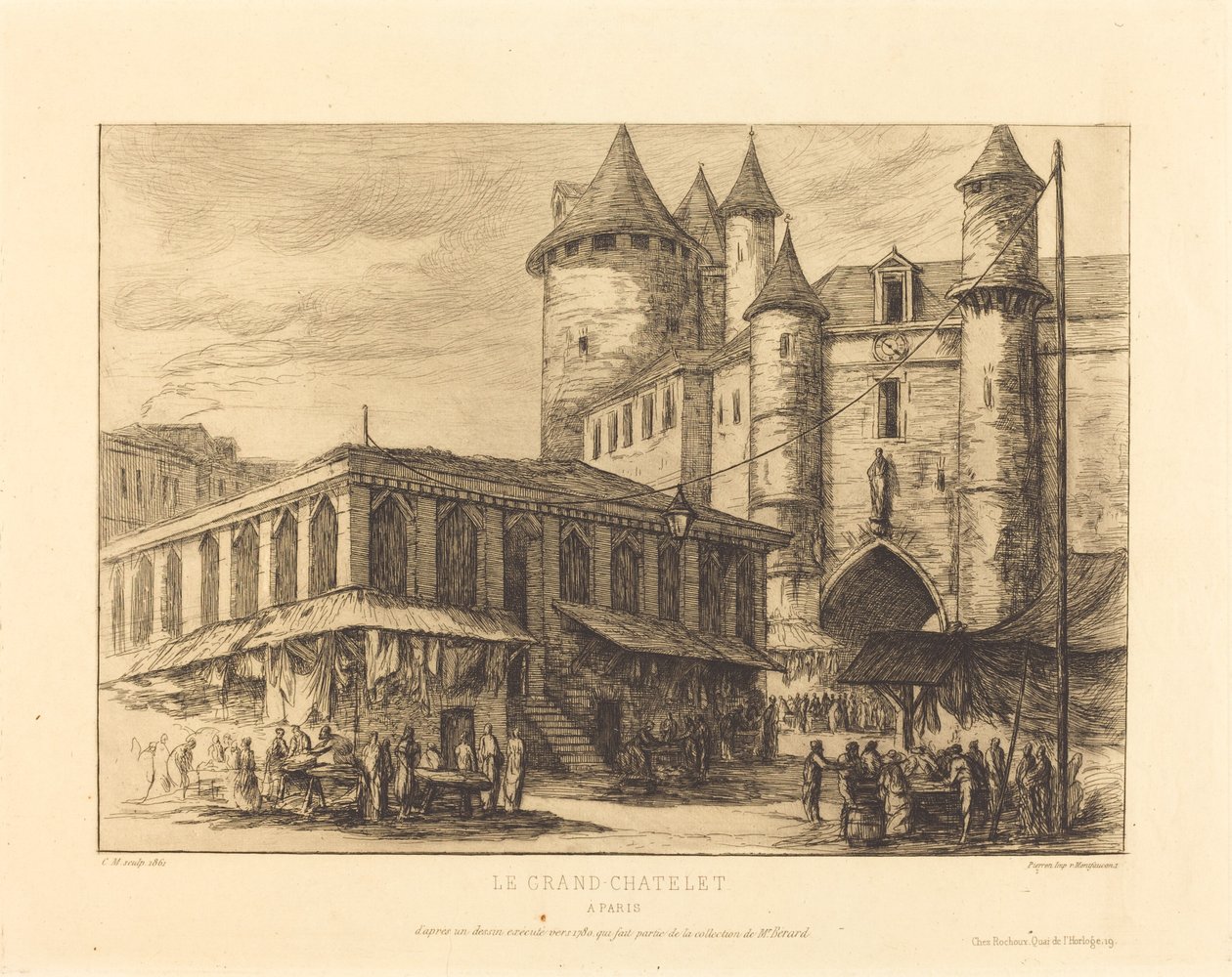 Le Grand Chatelet, Paris, cirka 1780 (The Grand Chatelet, Paris, cirka 1780) av Charles Meryon