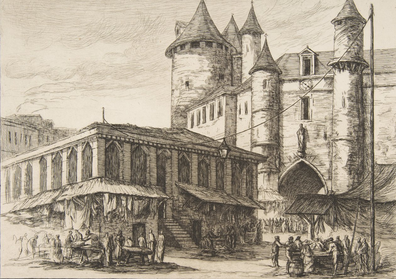 Le Grand Châtelet Grand Châtelet, Paris cirka 1780, efter en tidigare teckning, 1861. av Charles Meryon