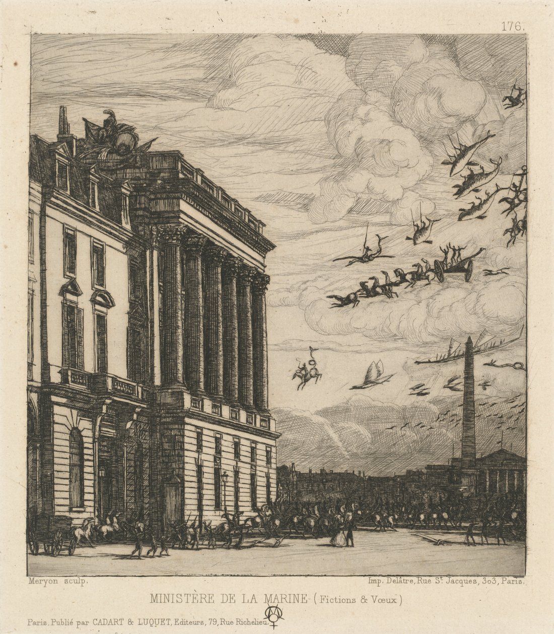 Marinens ministerium, Paris (Amiralitetet, Paris) av Charles Meryon