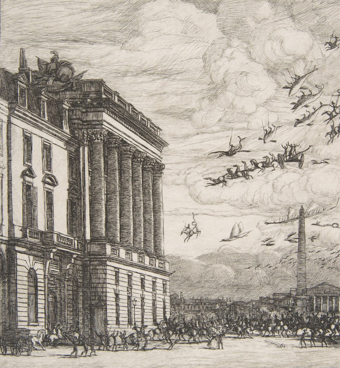 Ministeriet för marinen, amiralitetet, Paris, 1865. av Charles Meryon