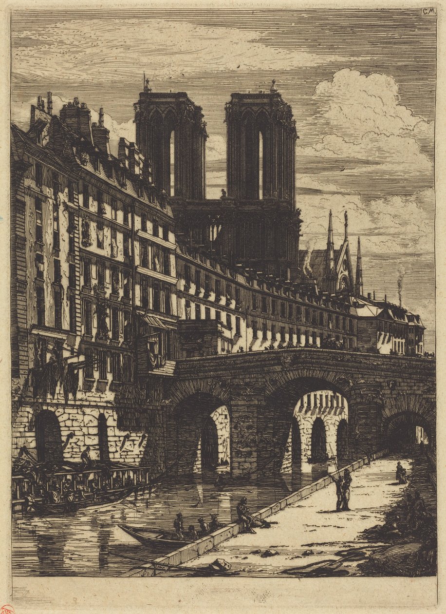Le Petit Pont, Paris av Charles Meryon
