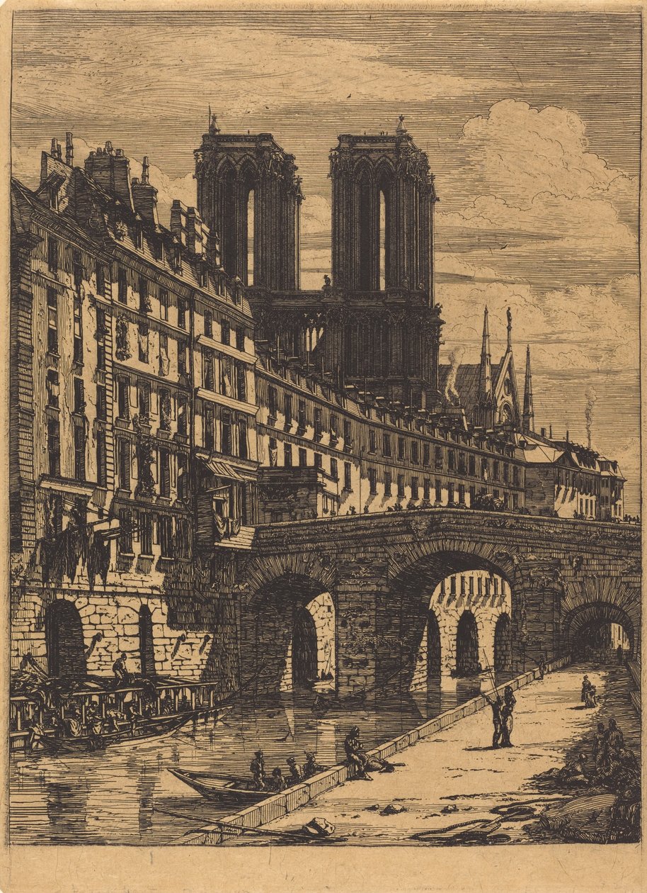 Le Petit Pont, Paris av Charles Meryon
