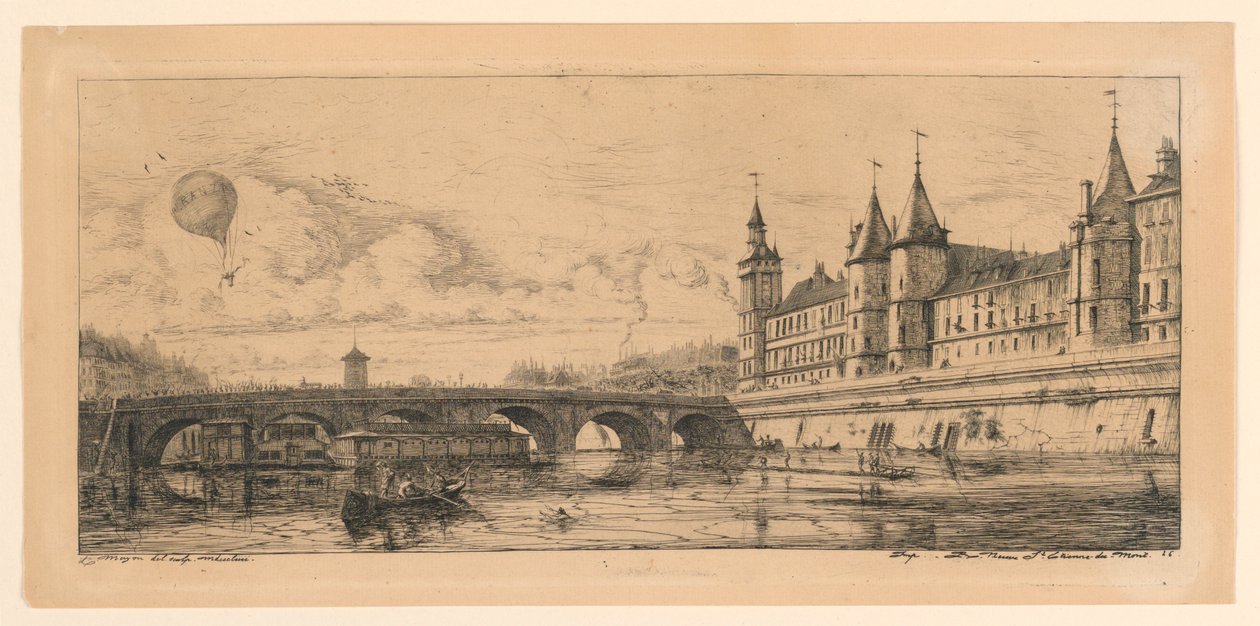Le Pont-au-Change (The Exchange Bridge) av Charles Meryon