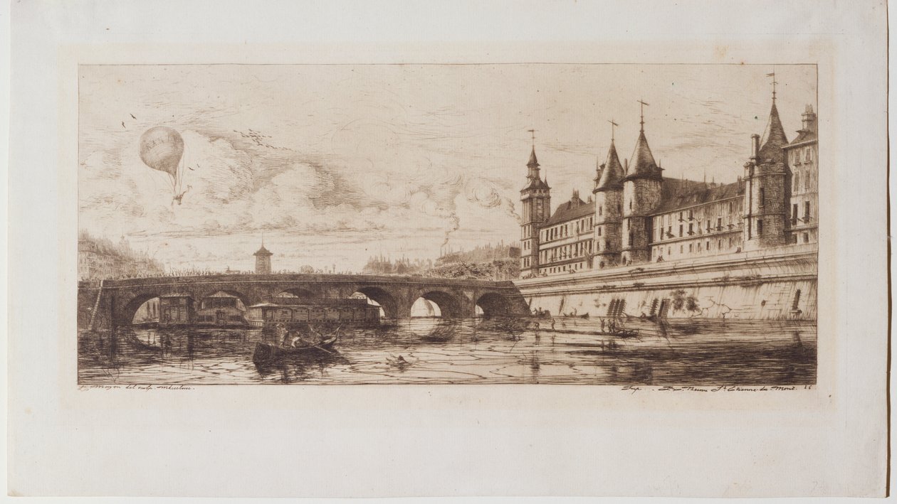 Pont au Change-bron av Charles Meryon