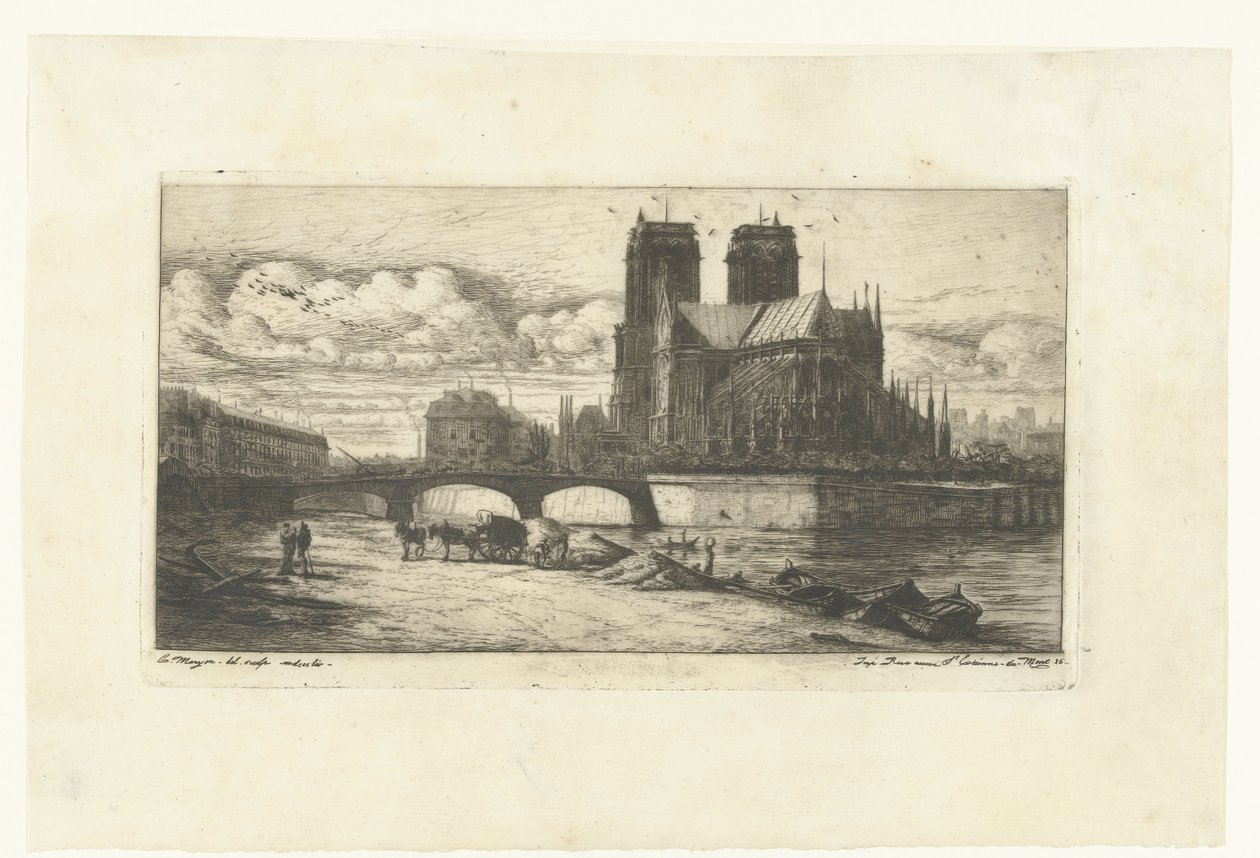 Vår Fru i Paris Apsiden av Notre-Dame Etsningar på Paris (serietitel) av Charles Meryon
