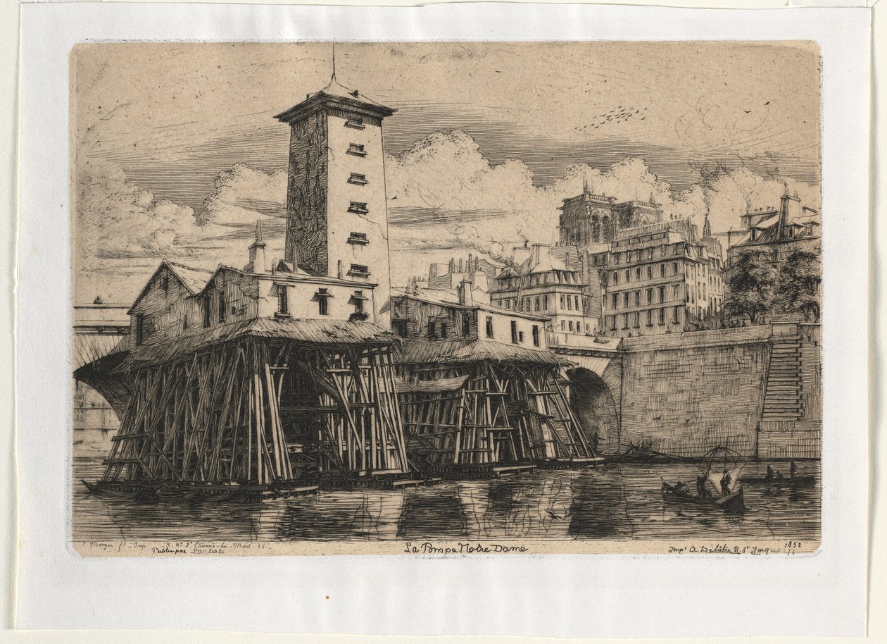 Notre Dame pumphus, Paris av Charles Meryon