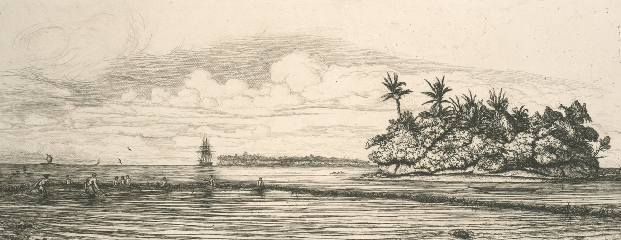Oceanien, holmar i Uvea av Charles Meryon