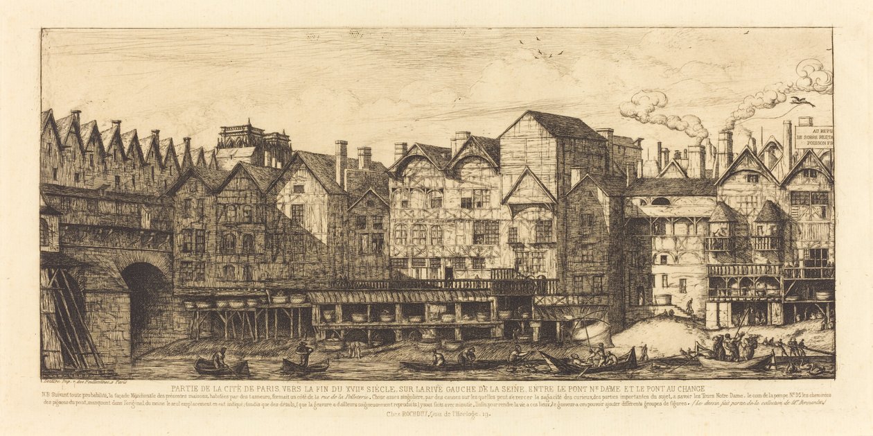 En del av staden mot slutet av XVII-talet (Utsikt över staden Paris mot slutet av XVII-talet) av Charles Meryon