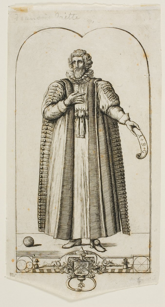 Porträtt av François Viete av Charles Meryon