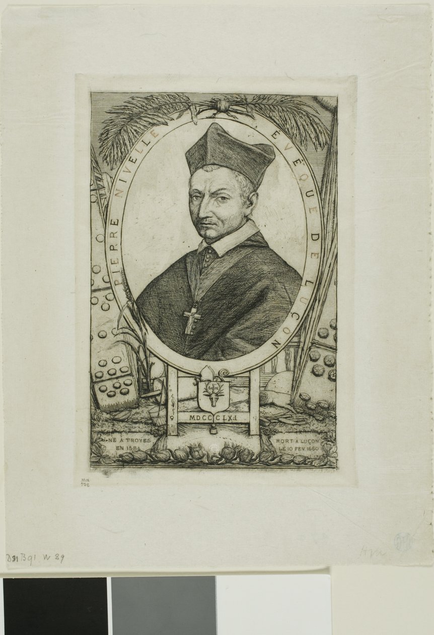 Porträtt av Pierre Nivelle, biskop av Luçon av Charles Meryon