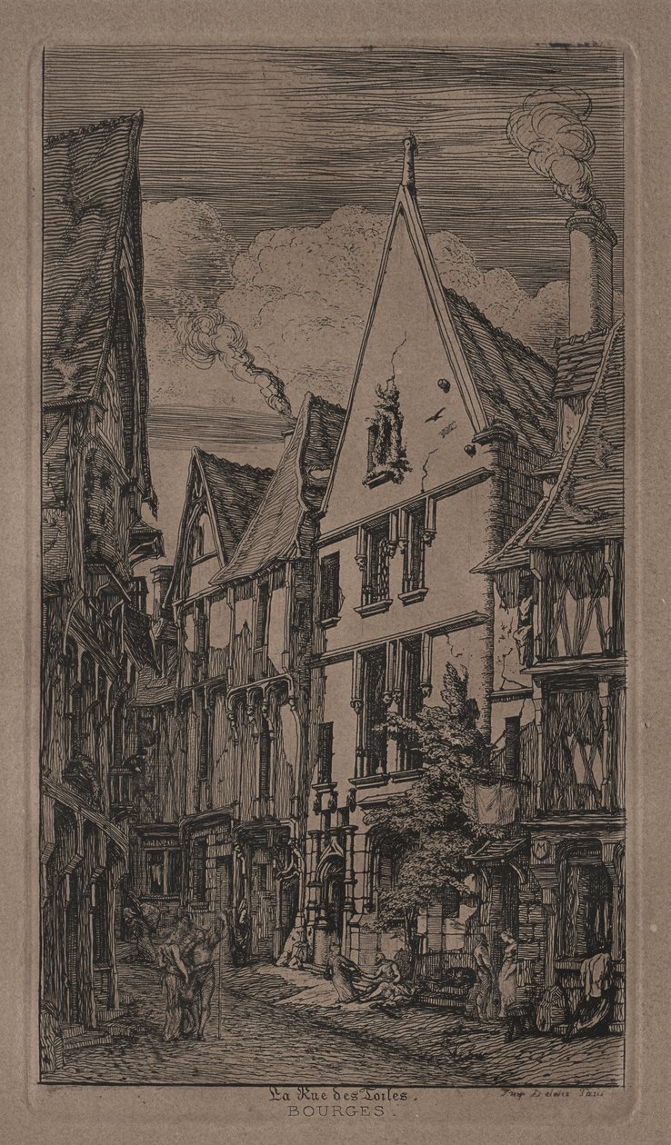 Rue des Toiles, Bourges av Charles Meryon