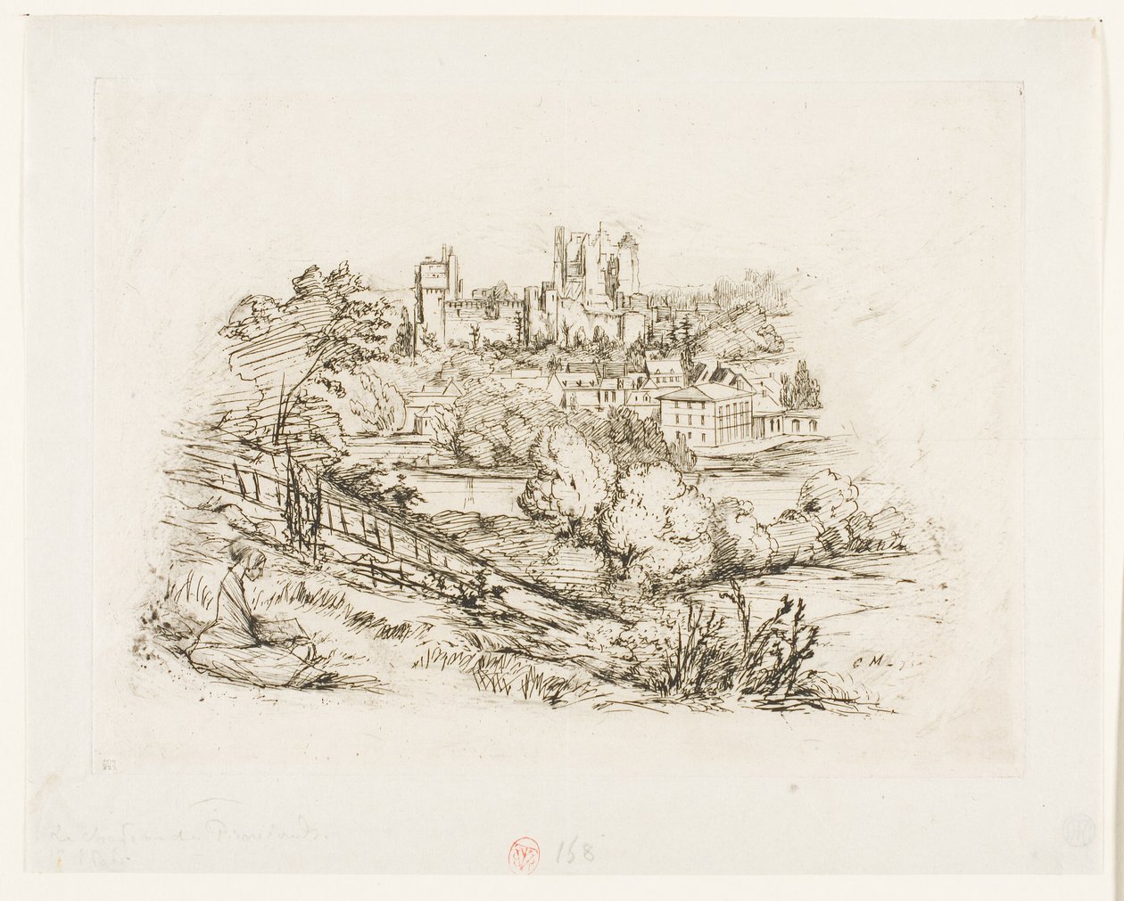 Ruinerna av Château de Pierrefonds av Charles Meryon