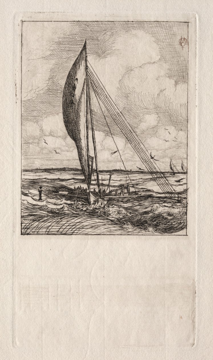 Swift Sailing Proa, Mulgrave Archipelago, Oceanien, 1866. av Charles Meryon