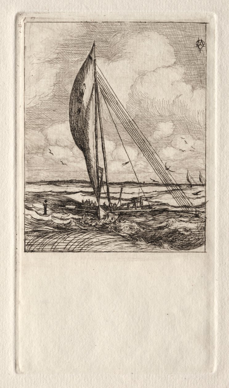 Swift Sailing Proa, Mulgrave Archipelago, Oceanien, 1866. av Charles Meryon