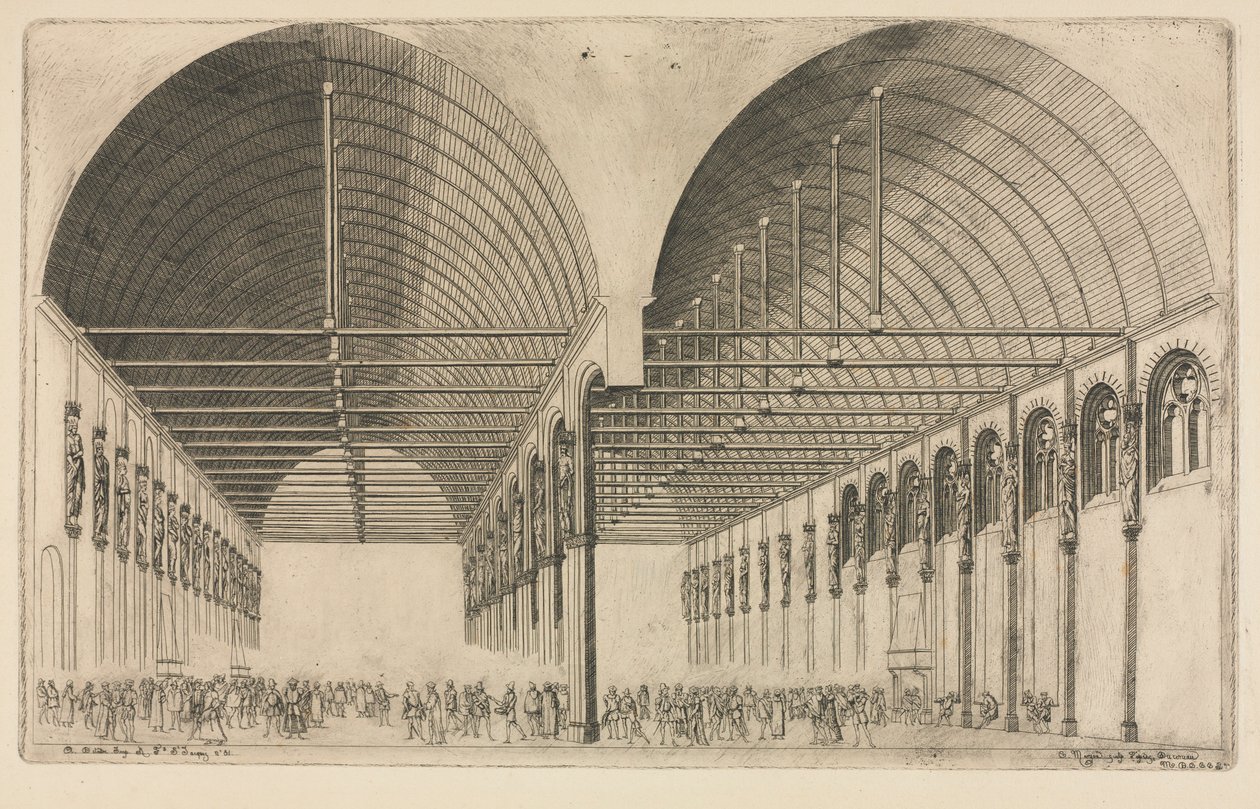 Förkammaren i Justitiepalatset, Paris, 1855. av Charles Meryon