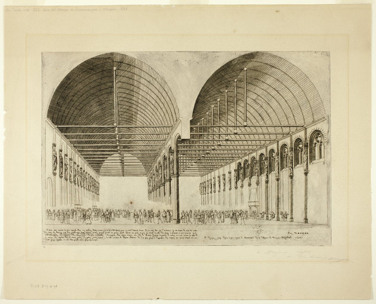 Förkammaren i Palais de Justice, Paris av Charles Meryon