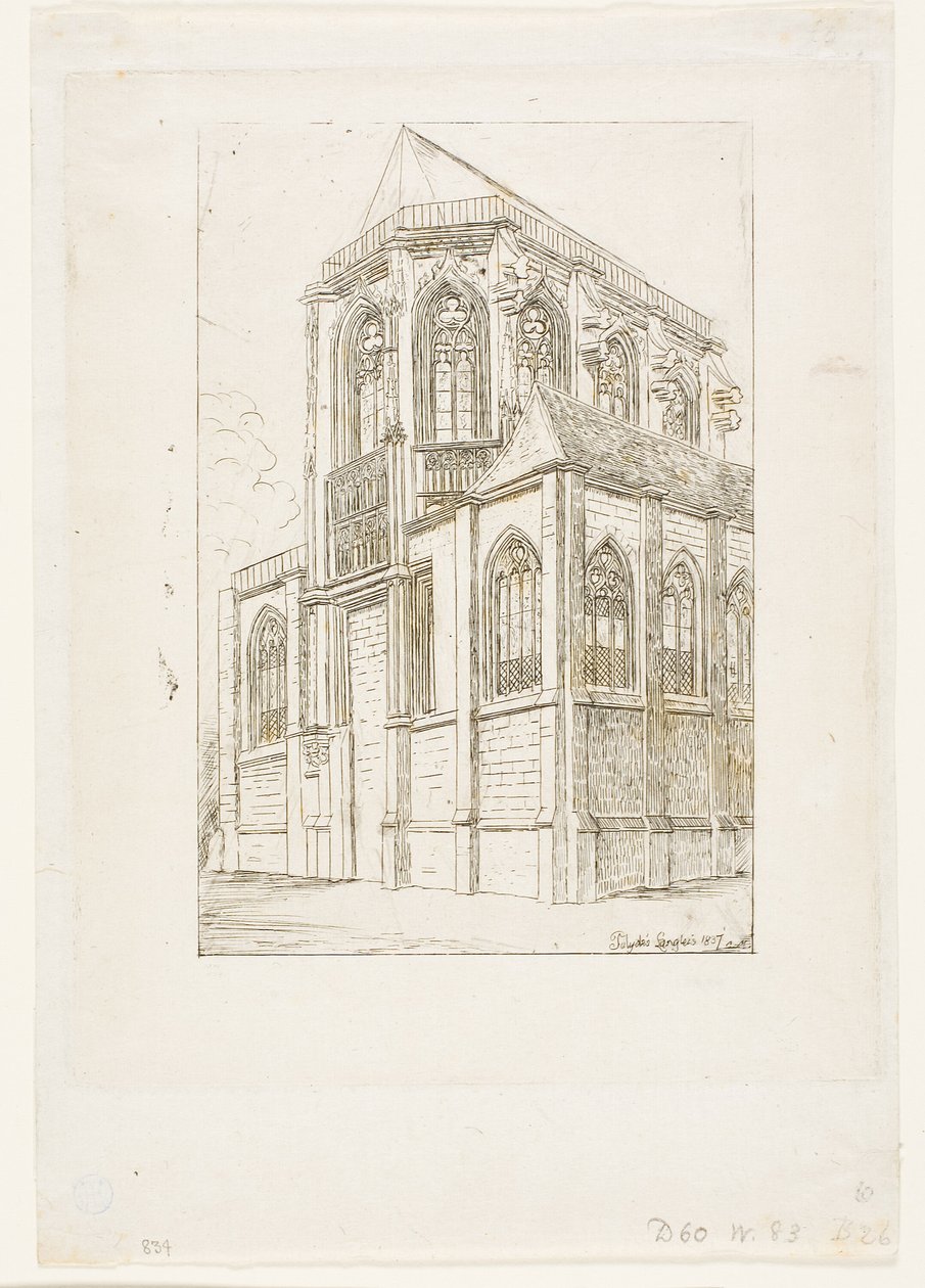 Apsiden av kyrkan St Martin-sur-Renelle, Paris av Charles Meryon
