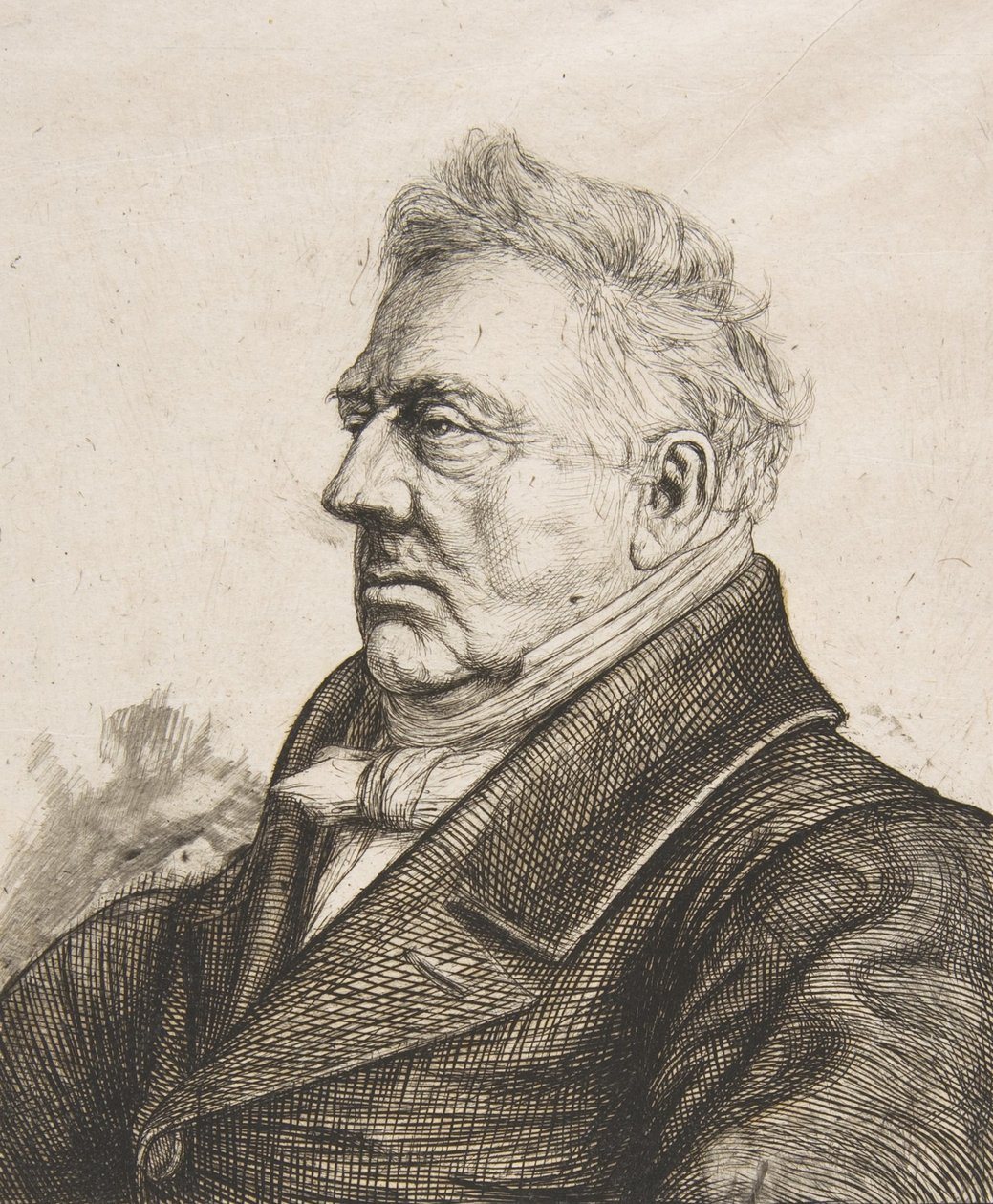 Den bretonske arkeologen Louis Jacques Marie Bizeul, efter ett fotografi, 1861. av Charles Meryon