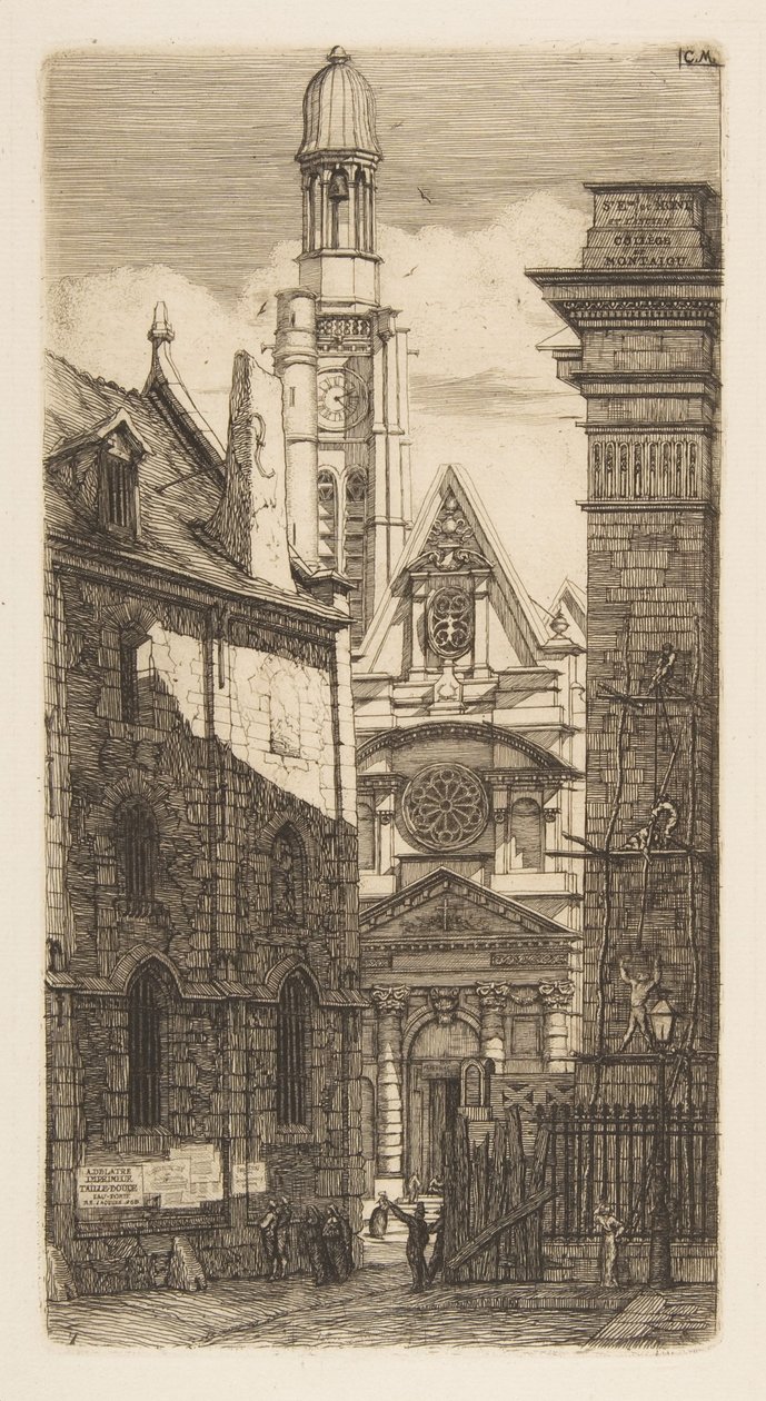 Saint-Étienne-du-Mont-kyrkan, Paris av Charles Meryon