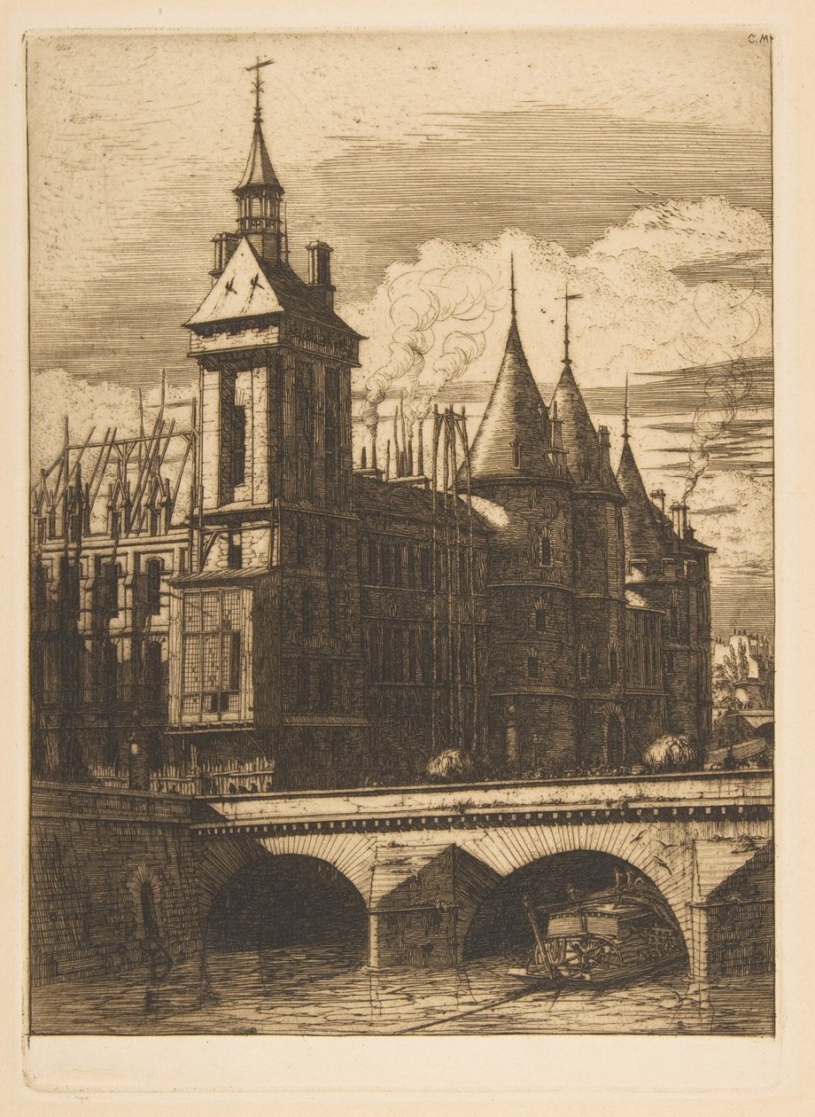 Klocktornet, Paris, ur "Etsningar från Paris" av Charles Meryon