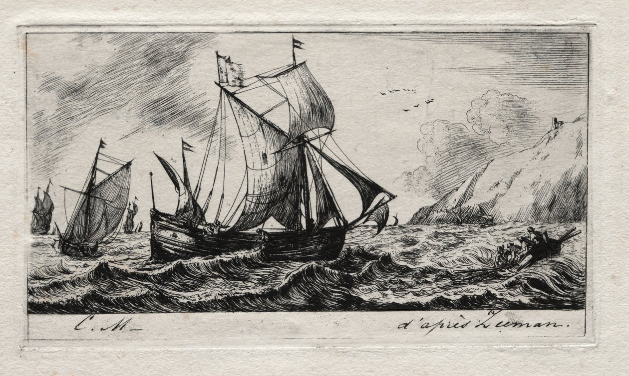 Gallioten av Jean de Vyl av Rotterdam, 1850. av Charles Meryon