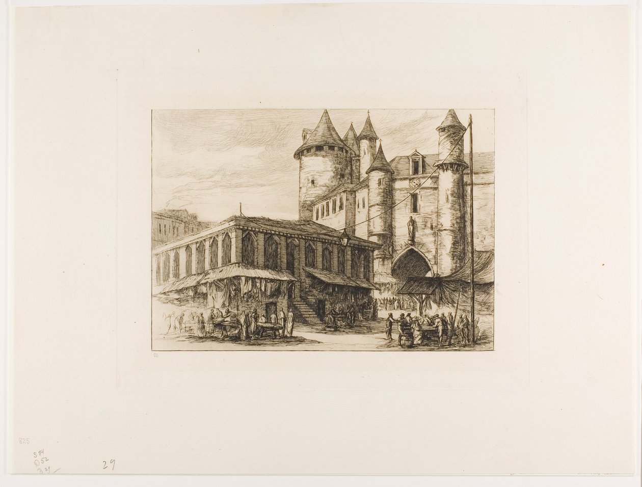 The Grand Châtelet, Paris, ca. 1780, efter en tidigare ritning av Charles Meryon