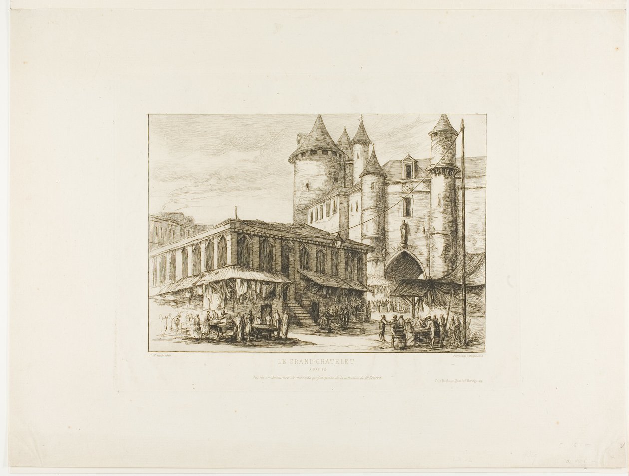The Grand Châtelet, Paris, ca. 1780, efter en tidigare ritning av Charles Meryon