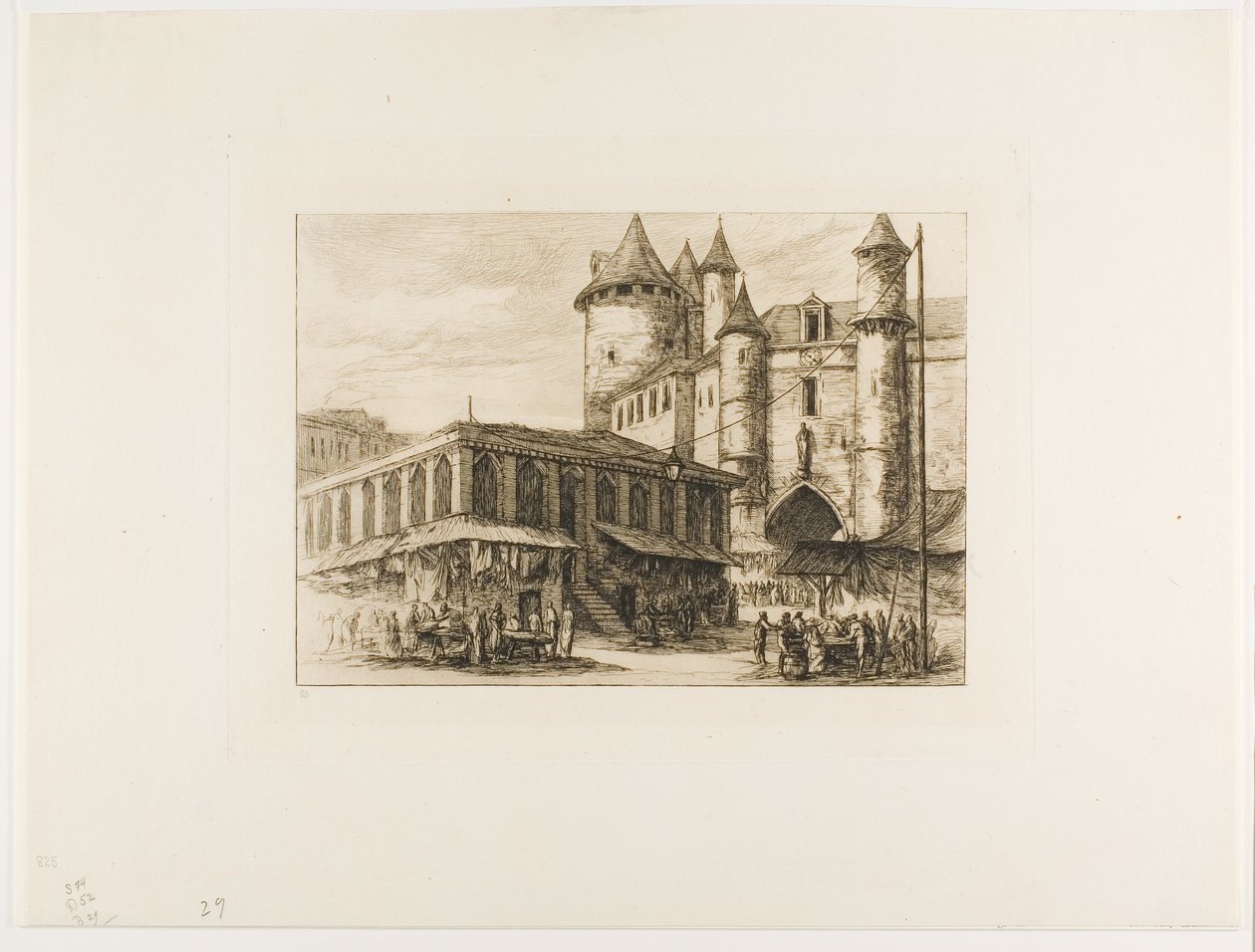 The Grand Châtelet, Paris, ca. 1780, efter en tidigare ritning av Charles Meryon