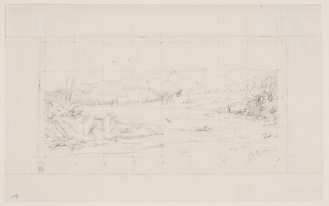Den lilla franska kolonin i Akaroa, 1845 av Charles Meryon