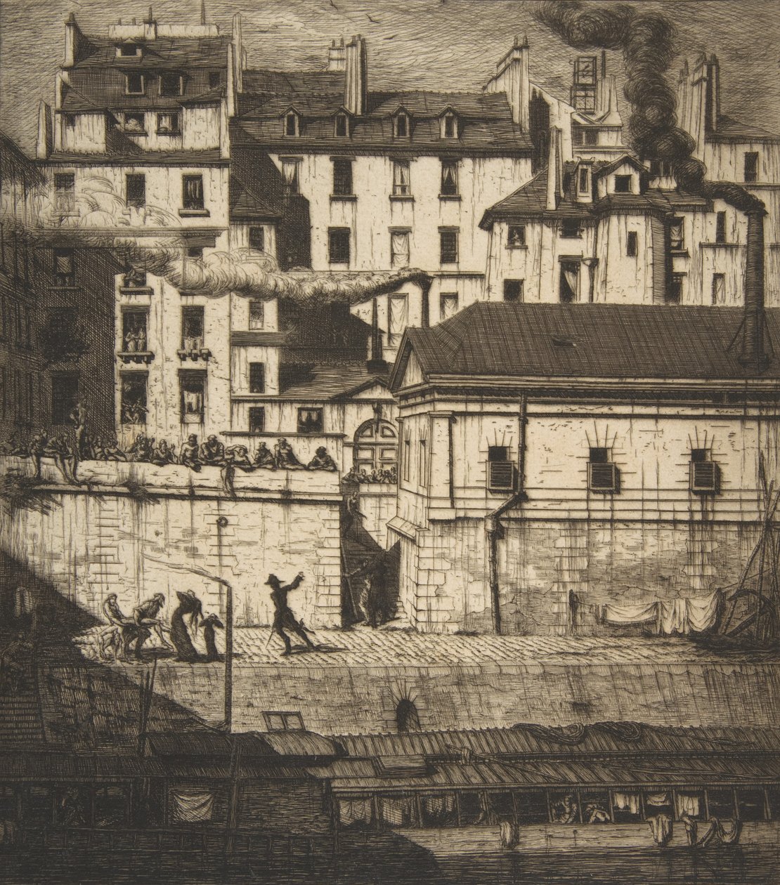 Bårhuset, Paris La Morgue, 1854. av Charles Meryon