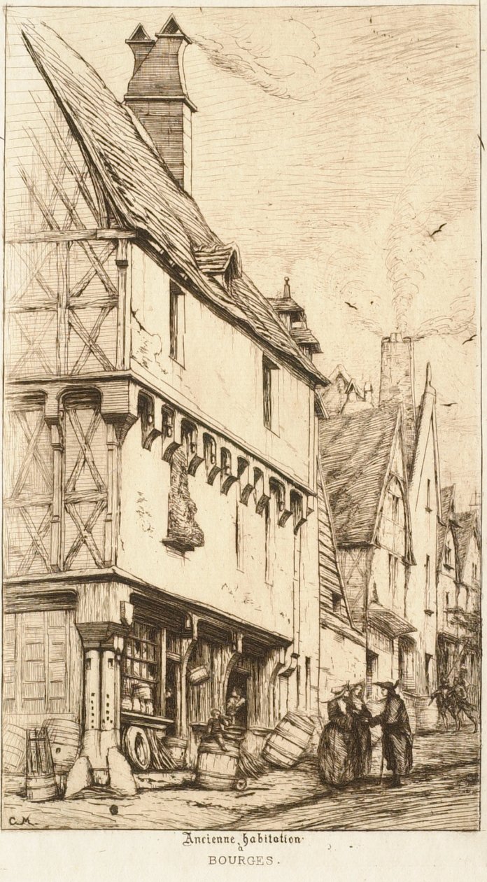 Musikerns hus (gammal bostad i Bourges) av Charles Meryon