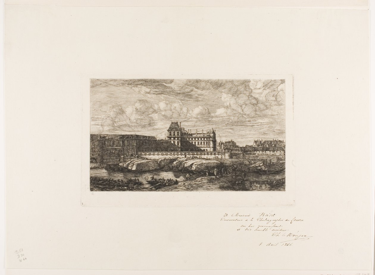 Gamla Louvren, Paris, 1651 av Charles Meryon