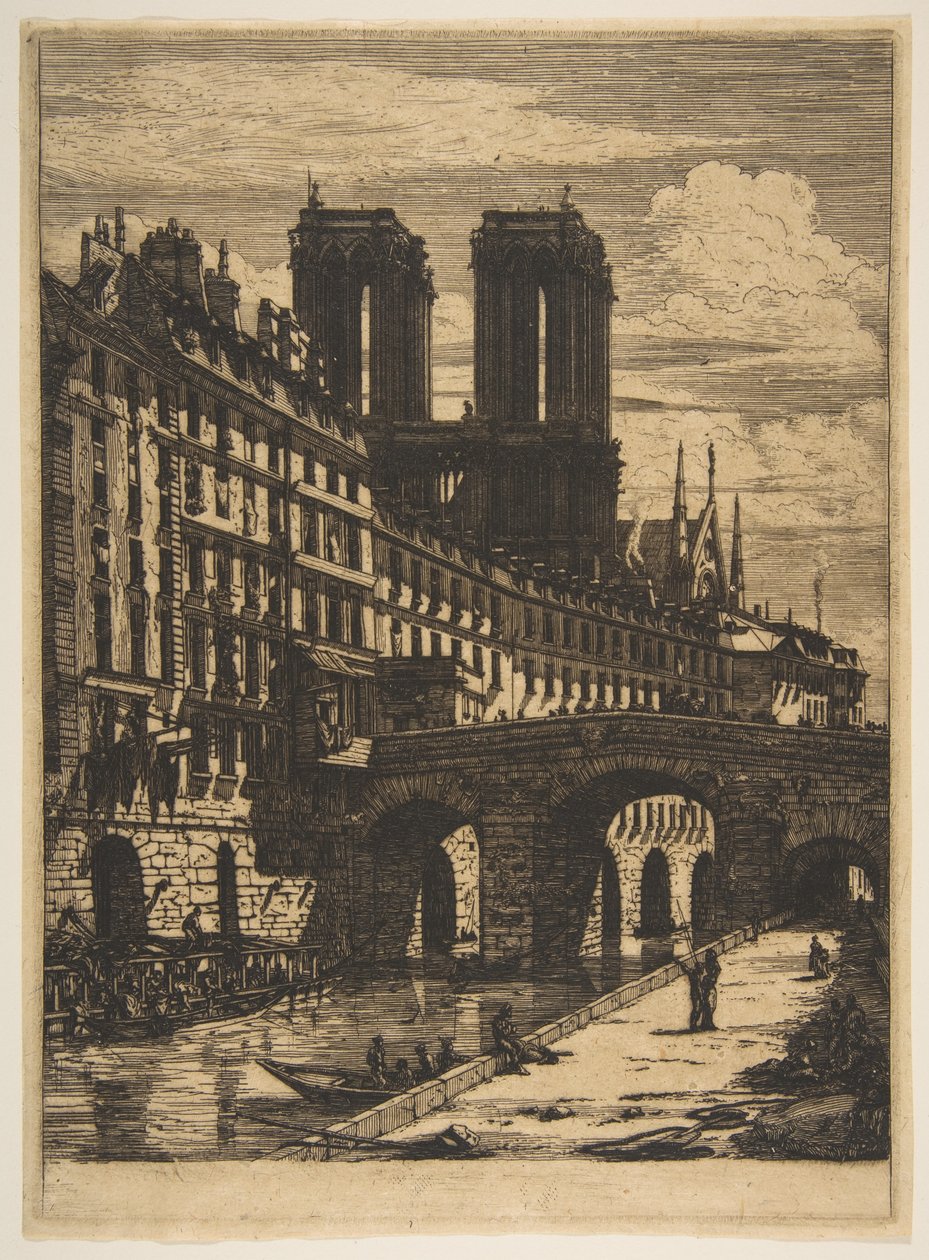 Le Petit Pont, Paris av Charles Meryon