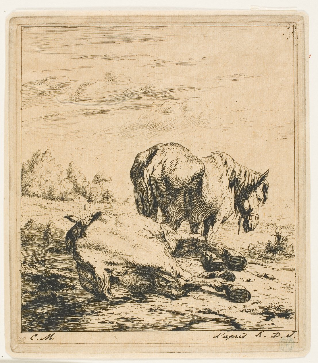 De två hästarna av Charles Meryon
