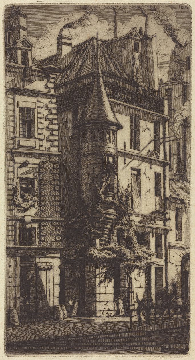 Torn i rue de la Tixéranderie, Paris av Charles Meryon