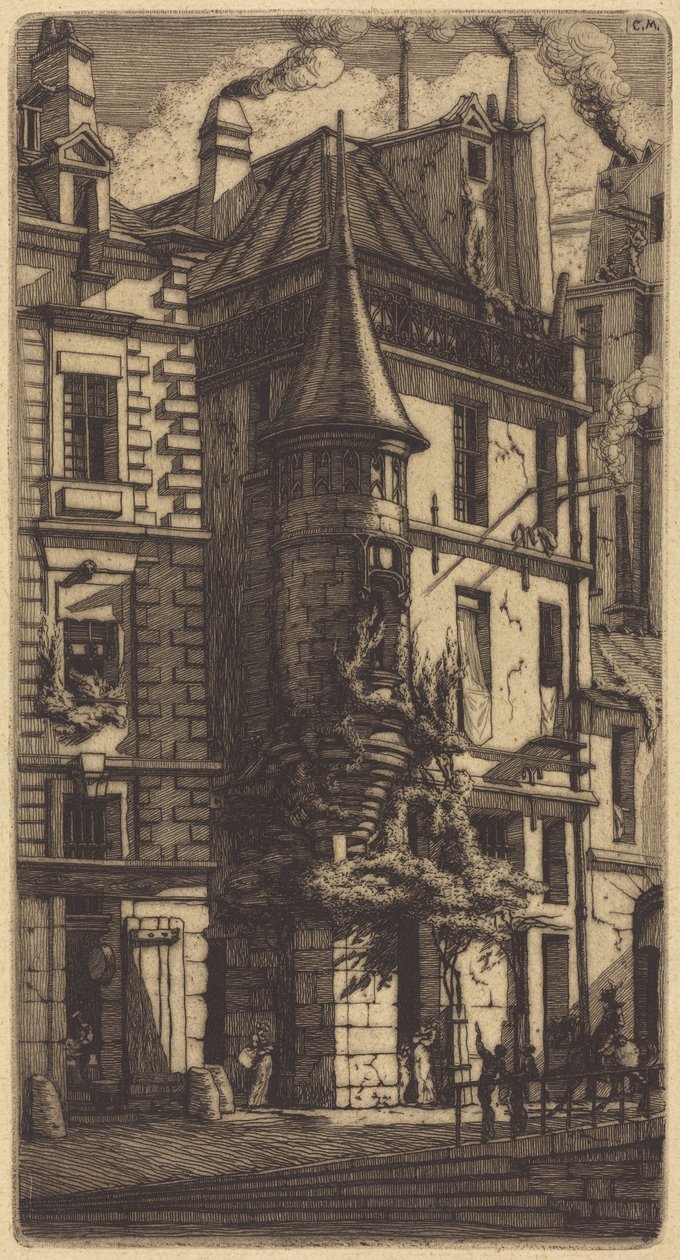 Torn i Rue de la Tixéranderie, Paris av Charles Meryon