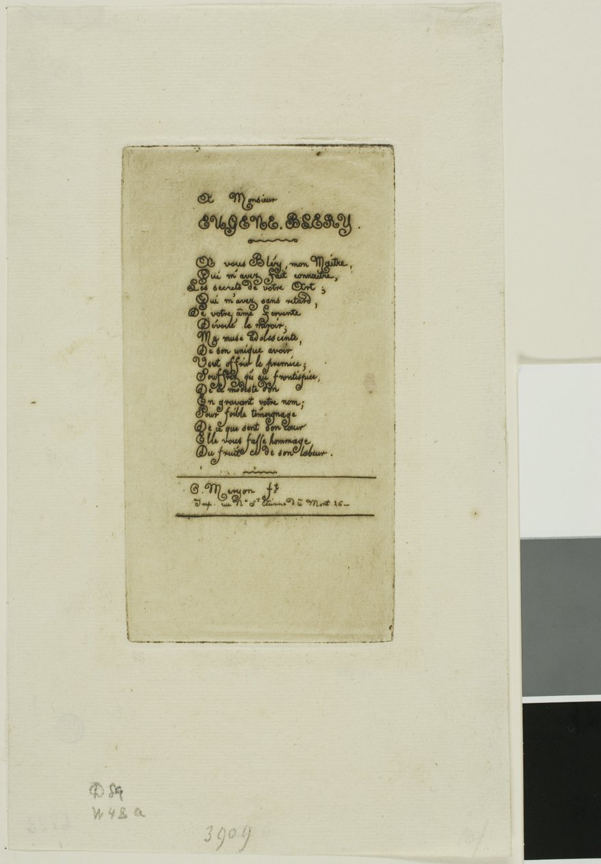 Dikter tillägnade Eugène Bléry, nr 2 av Charles Meryon