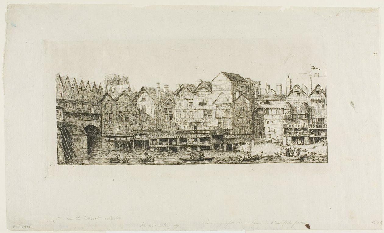 Vy över en del av staden Paris mot slutet av XVII-talet av Charles Meryon