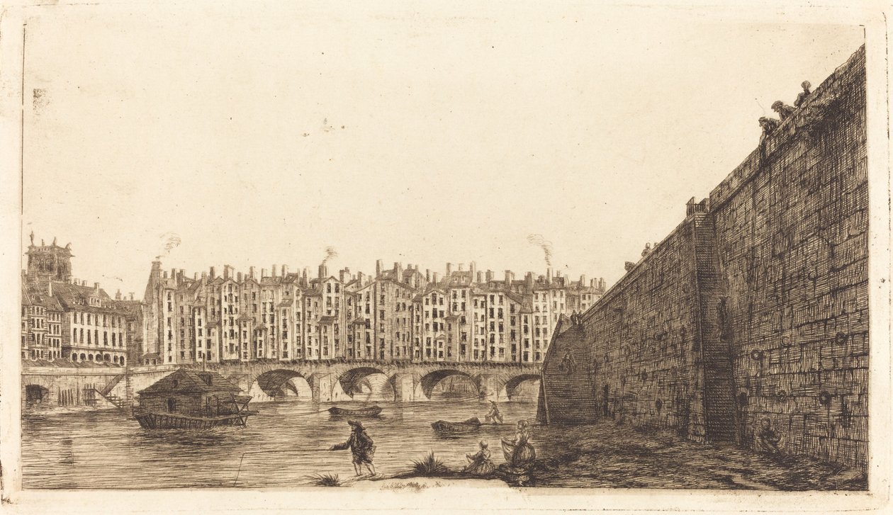 Pont-au-Change, Paris, cirka 1784 av Charles Meryon after Victor Jean Nicolle