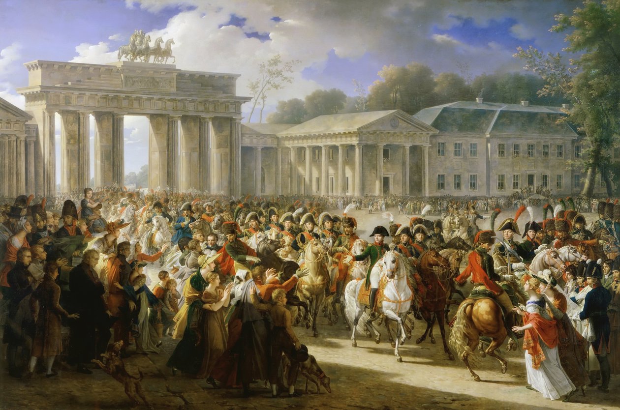 Franska: Entrée de Napoléon à Berlin. 27 octobre 1806 Napoleon I:s intåg i Berlin den 27 oktober 1806 av Charles Meynier