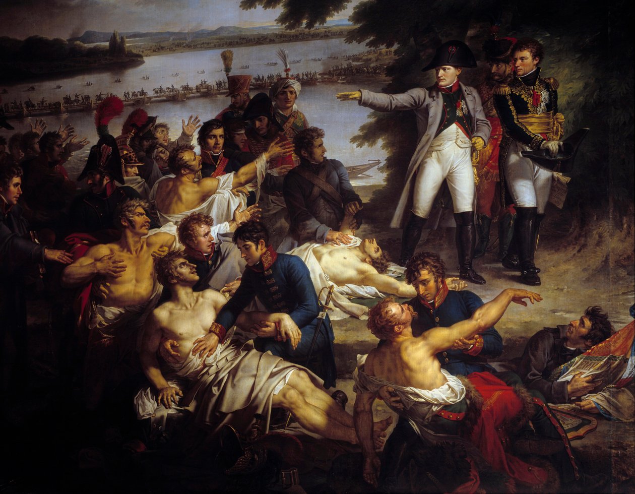 Napoleon återvände till Lobau Island efter slaget vid Essling den 23 maj av Charles Meynier