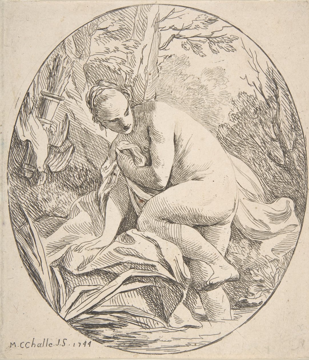 Diana vid badet, 1744. av Charles Michel Ange Challe