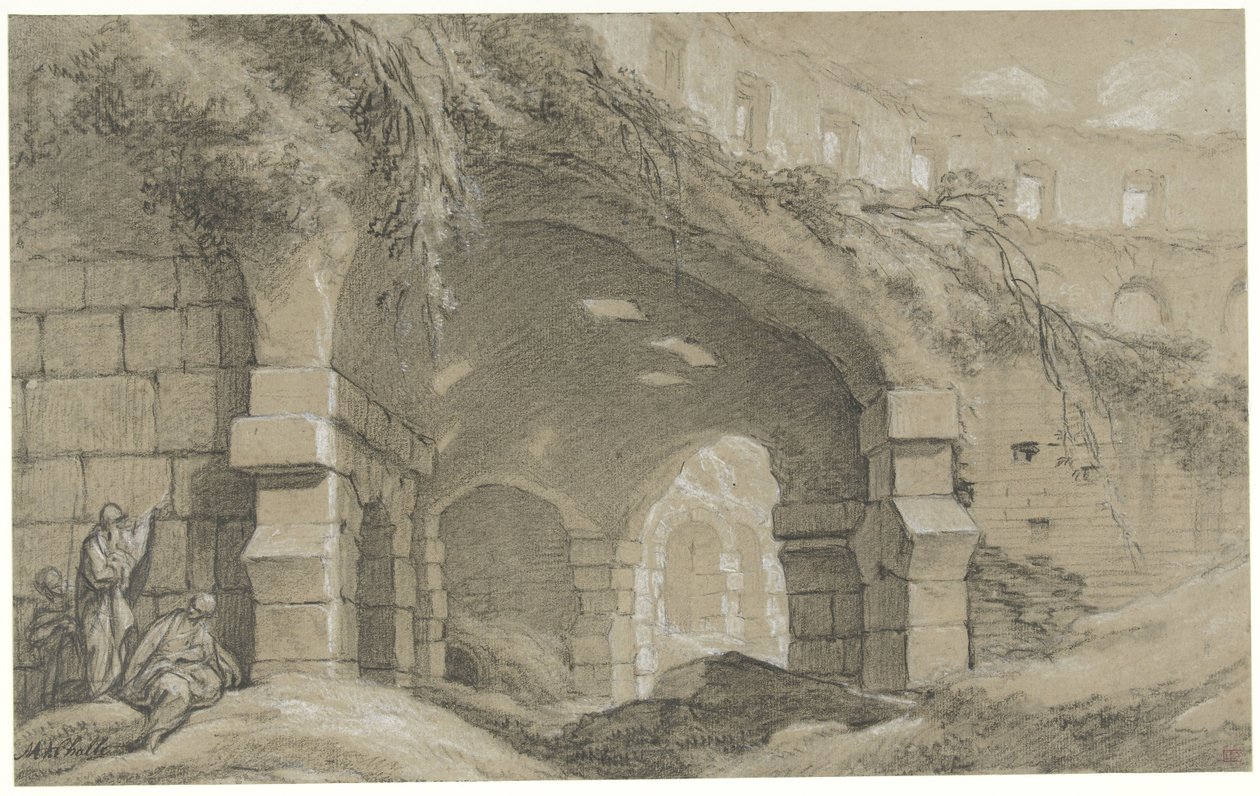 Colosseum i Rom Utsikt över Colosseum i Rom av Charles Michel Ange Challe