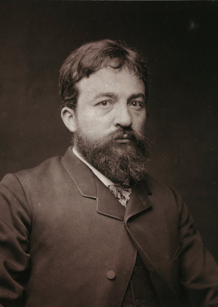 Konstnärligt och biografiskt album, 5:e årgång, Salong 1885; porträtt av Pierre Fritel (1853-1942), fransk målare, skulptör och gravör av Charles Michelez