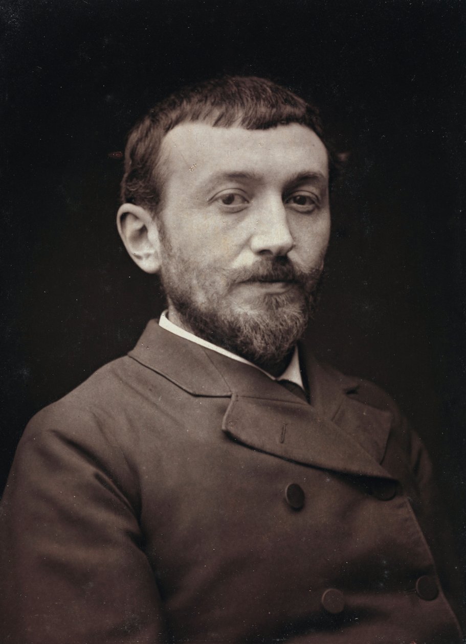 Konstnärligt och biografiskt album, 5:e årgång, Salong 1885; porträtt av den franske målaren Alfred-Henri Bramtot (1852-1894) av Charles Michelez