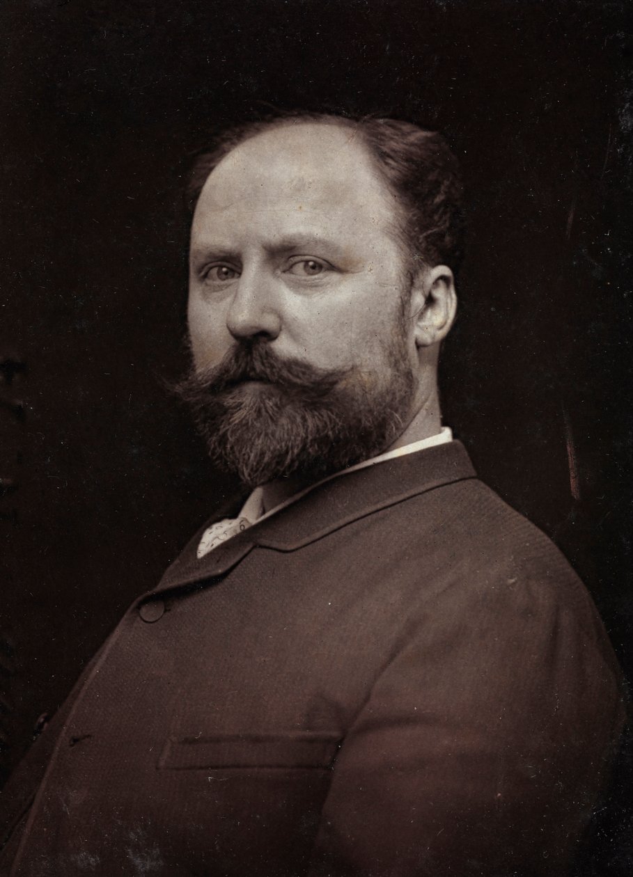 Konstnärligt och biografiskt album, 5:e årgång, Salong 1885; porträtt av den franske målaren Paul Louis Narcisse Grolleron (1848-1901) av Charles Michelez