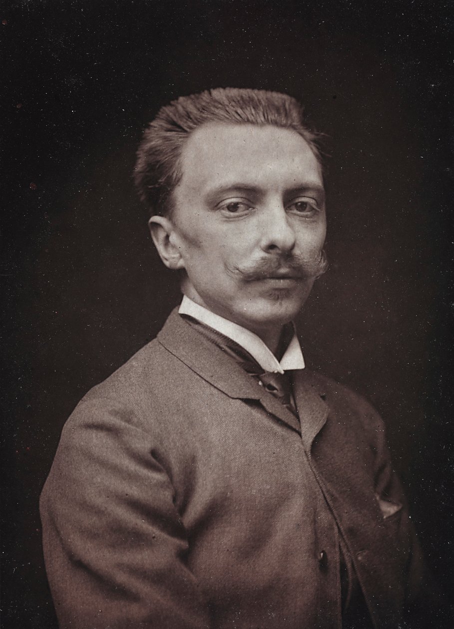 Konstnärligt och biografiskt album, 5:e årgång, Salong 1885; porträtt av den franske målaren Alfred Paul Marie de Richemont (1857-1911) av Charles Michelez